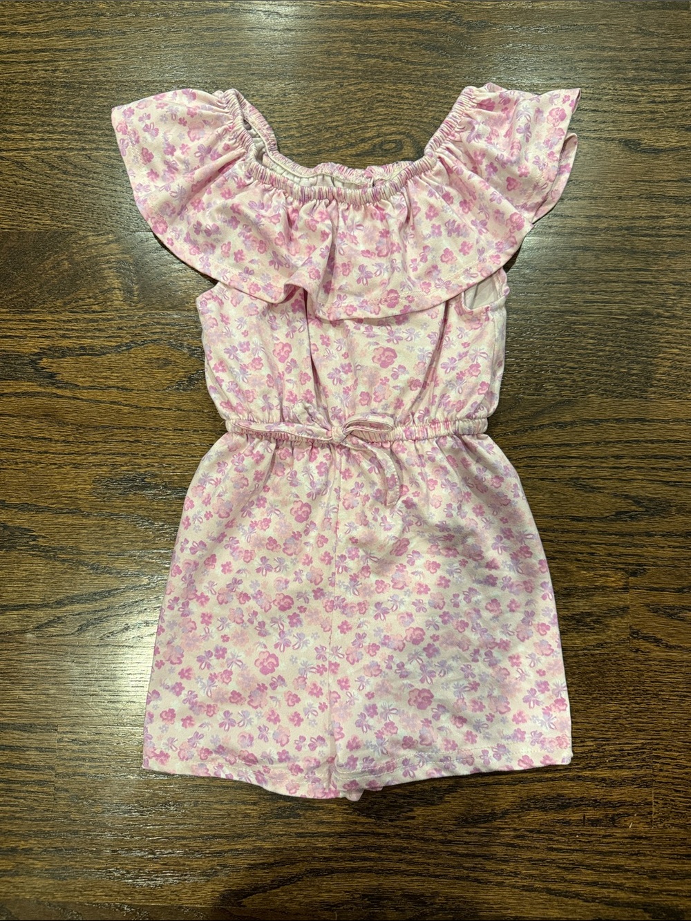 Between 4t Pink Floral Off-Shoulder Romper for Kids